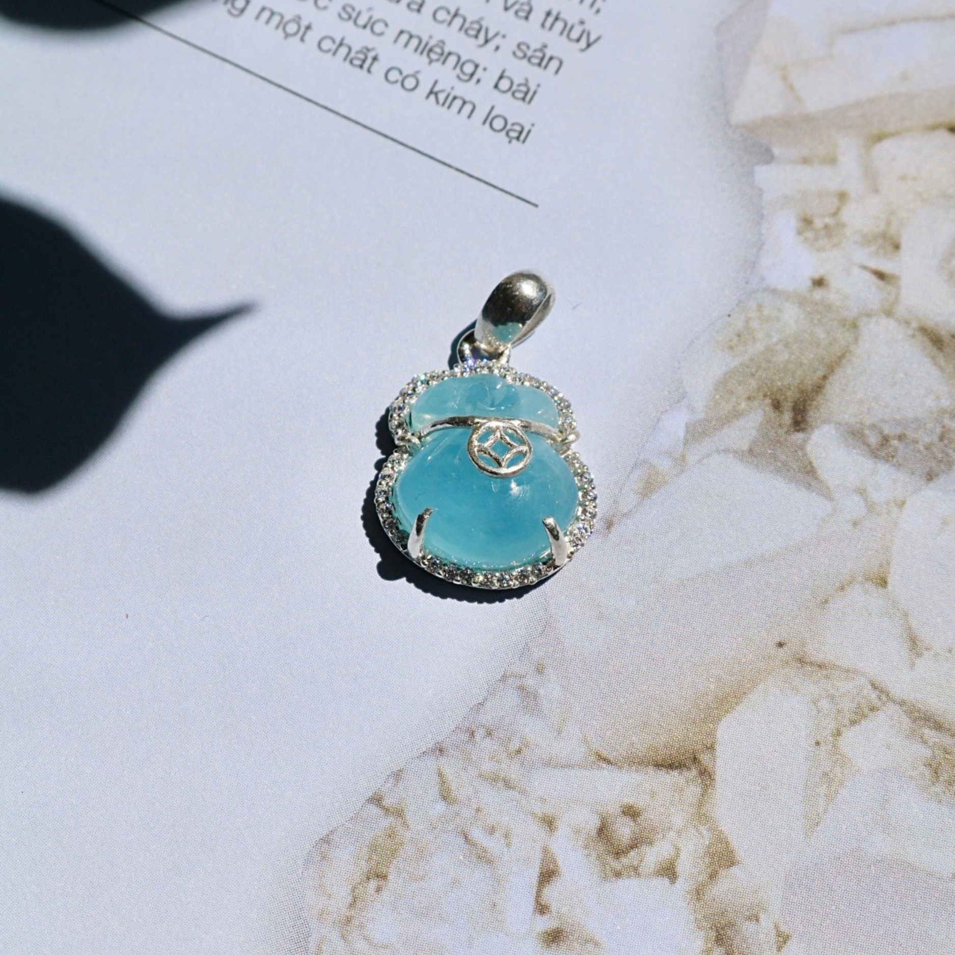  Túi tiền Aquamarine bọc bạc