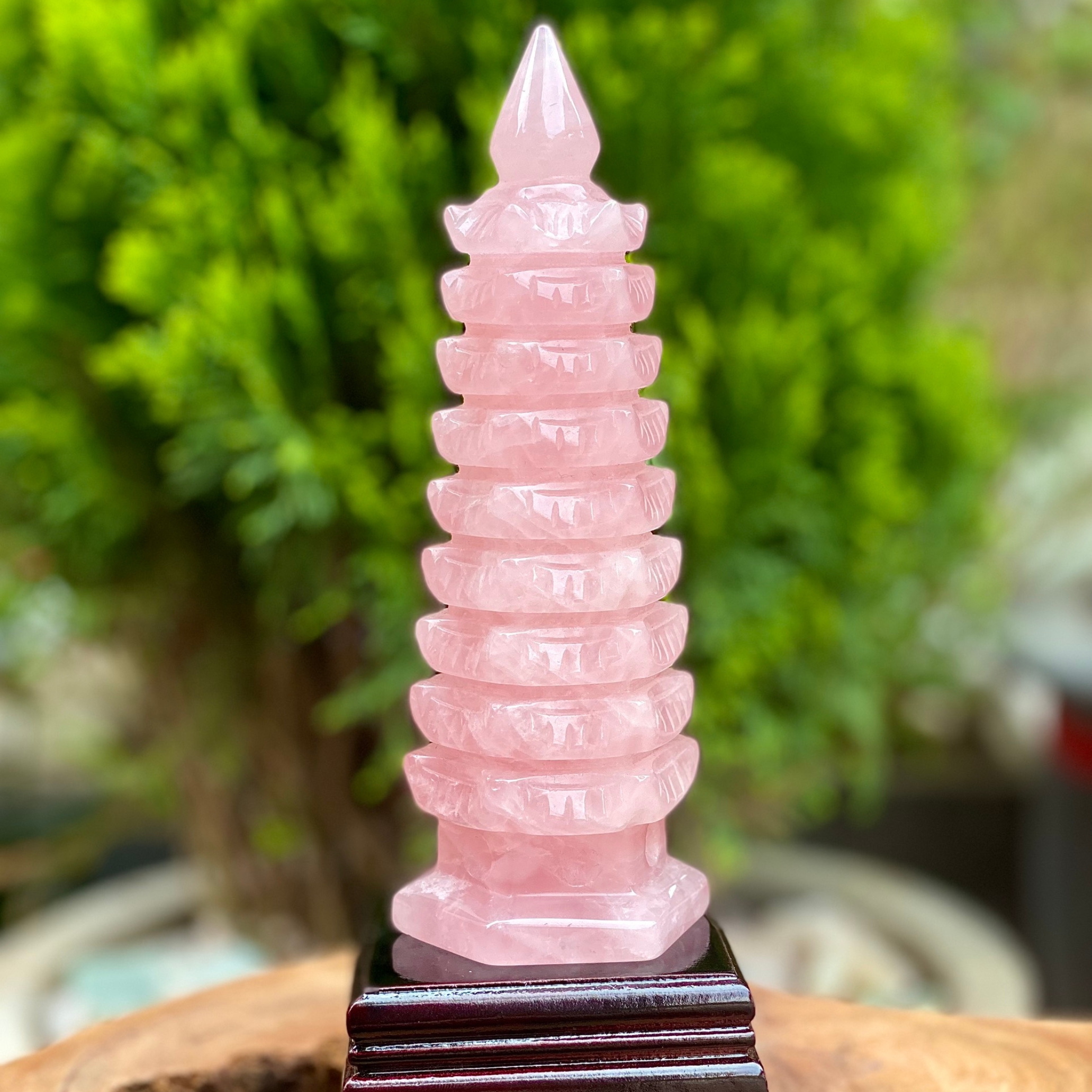  Tháp Văn Xương thạch anh hồng 14 cm