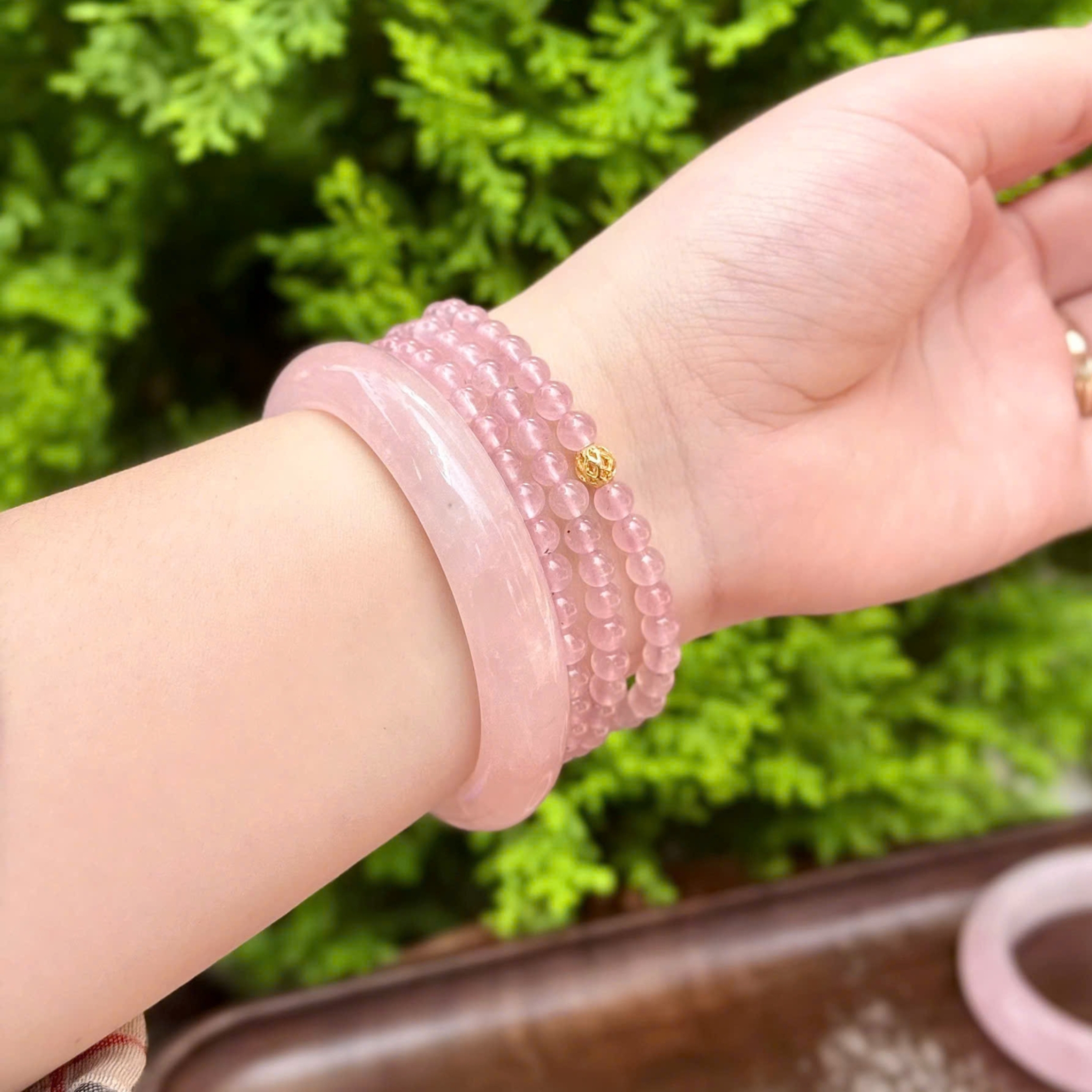  Vòng khối thạch anh hồng